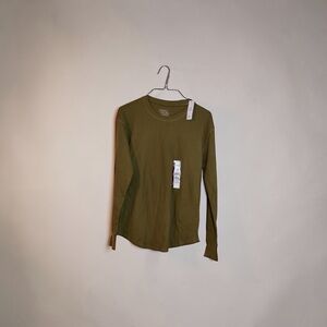 Time and Tru Olive Long Sleeve Tee